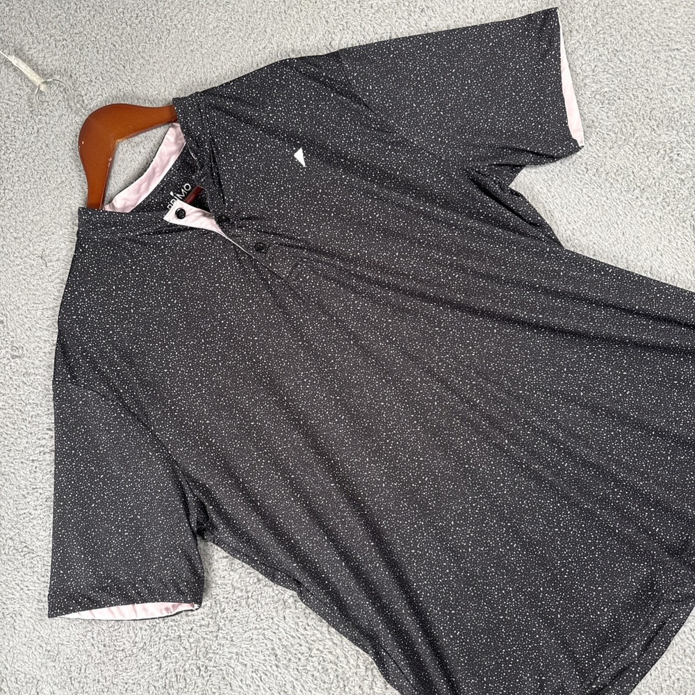 Primo Polo Shirt Mens XXL Black Blade Collar Speckle Golf Performance Stretch